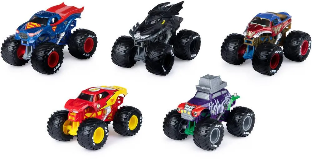 MONSTER JAM - DC™ JUSTICE LEAGUE™VS. THE JOKER™ PACK 5 VEHICULES DIE CAST 1.64