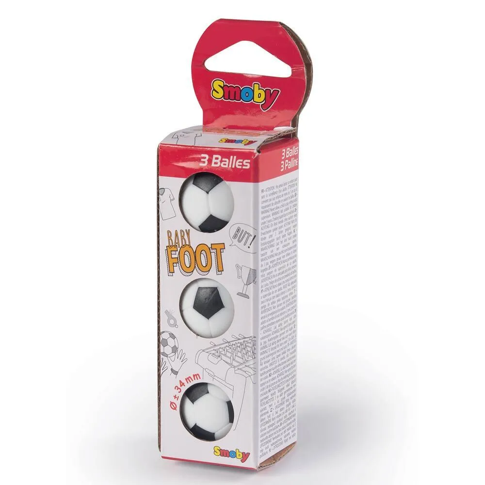 3 BALLES PLASTIQUES BABYFOOT 34 MM