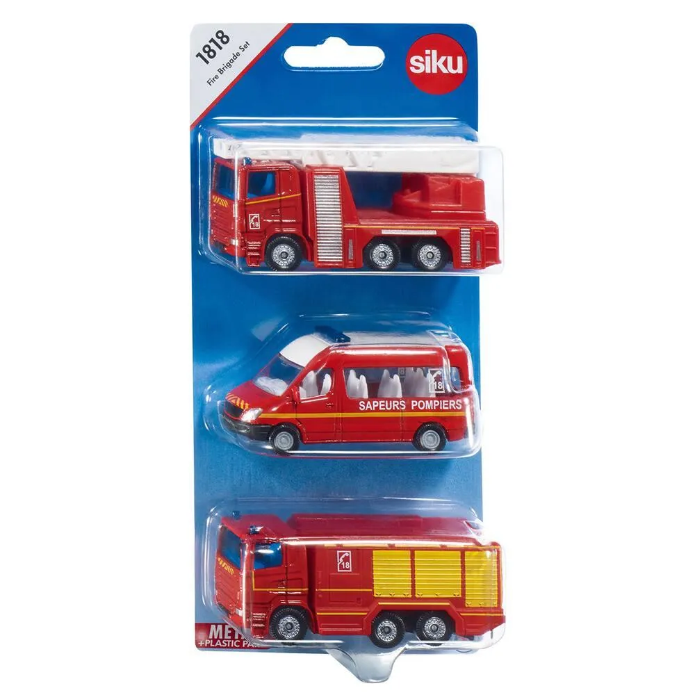 SET 3 VÉHICULES POMPIERS - VERSION FRANCE
