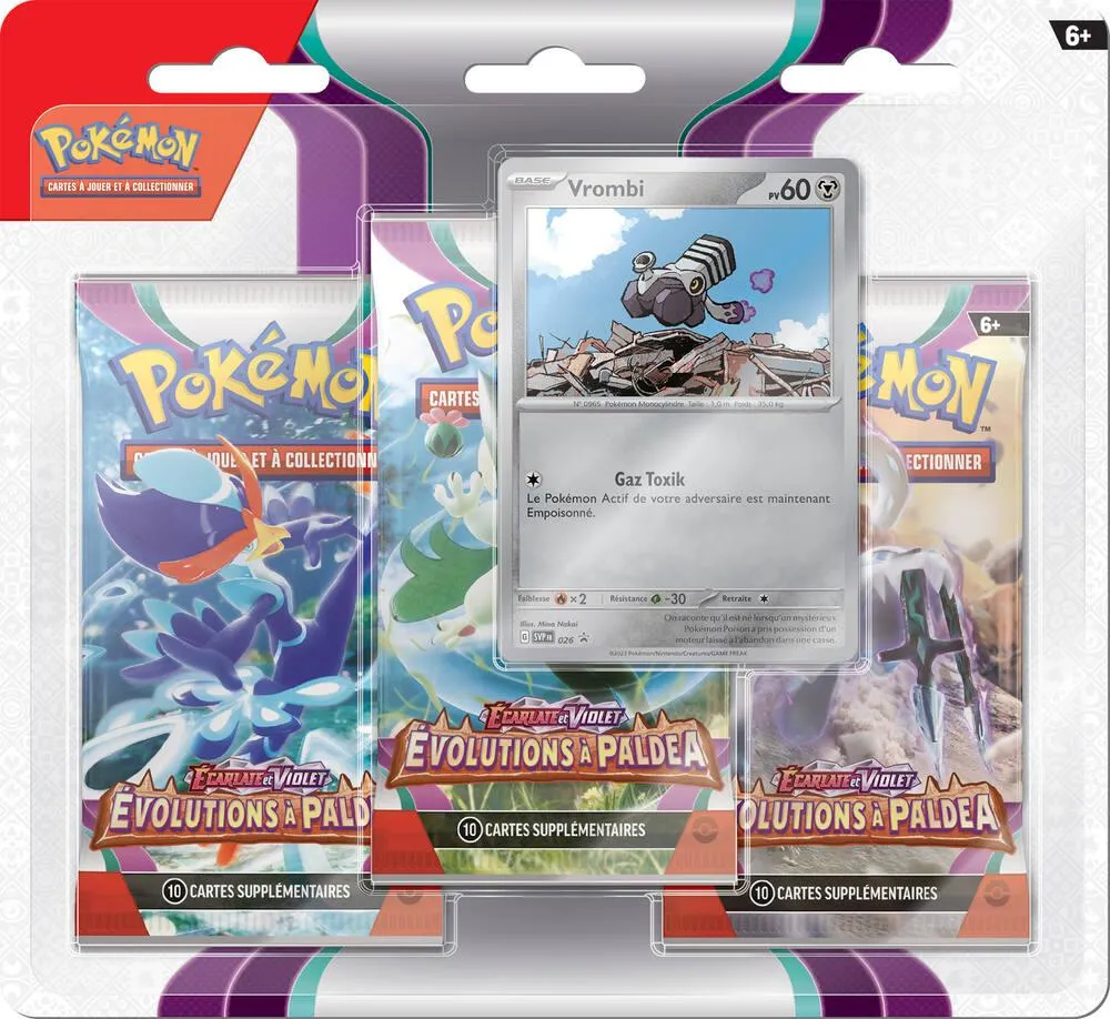 POKEMON - PACK 3 BOOSTERS ECARLATE ET VIOLET EV02 EVOLUTIONS A PALDEA CARTES POKEMON