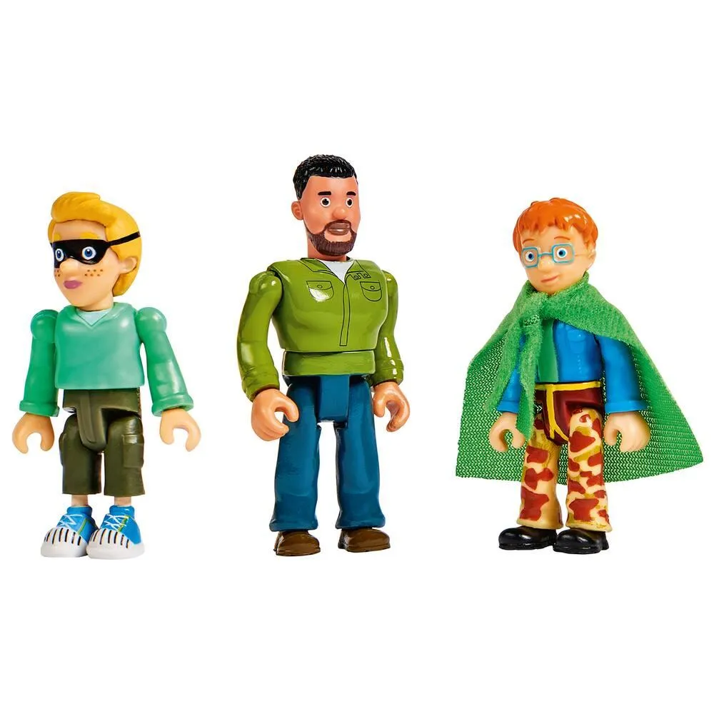 3 FIGURINES POLICE 7,5 CM - SAM LE POMPIER