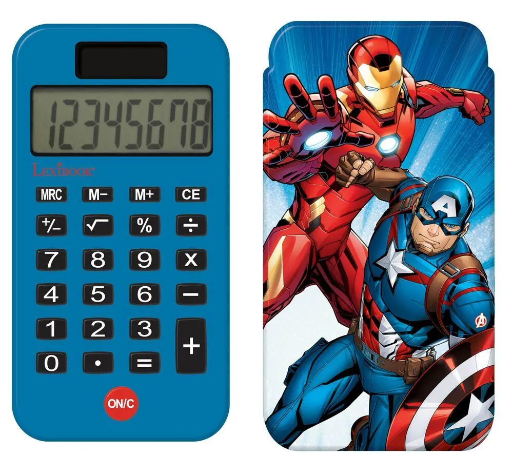 CALCULATRICE DE POCHE 8 CHIFFRES AVEC COUVERCLE DE PROTECTION AVENGERS