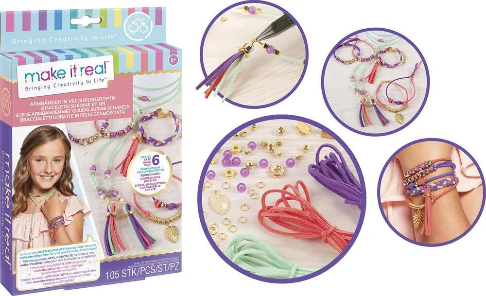 MAKE IT REAL - BRACELETS SUEDINE ET OR