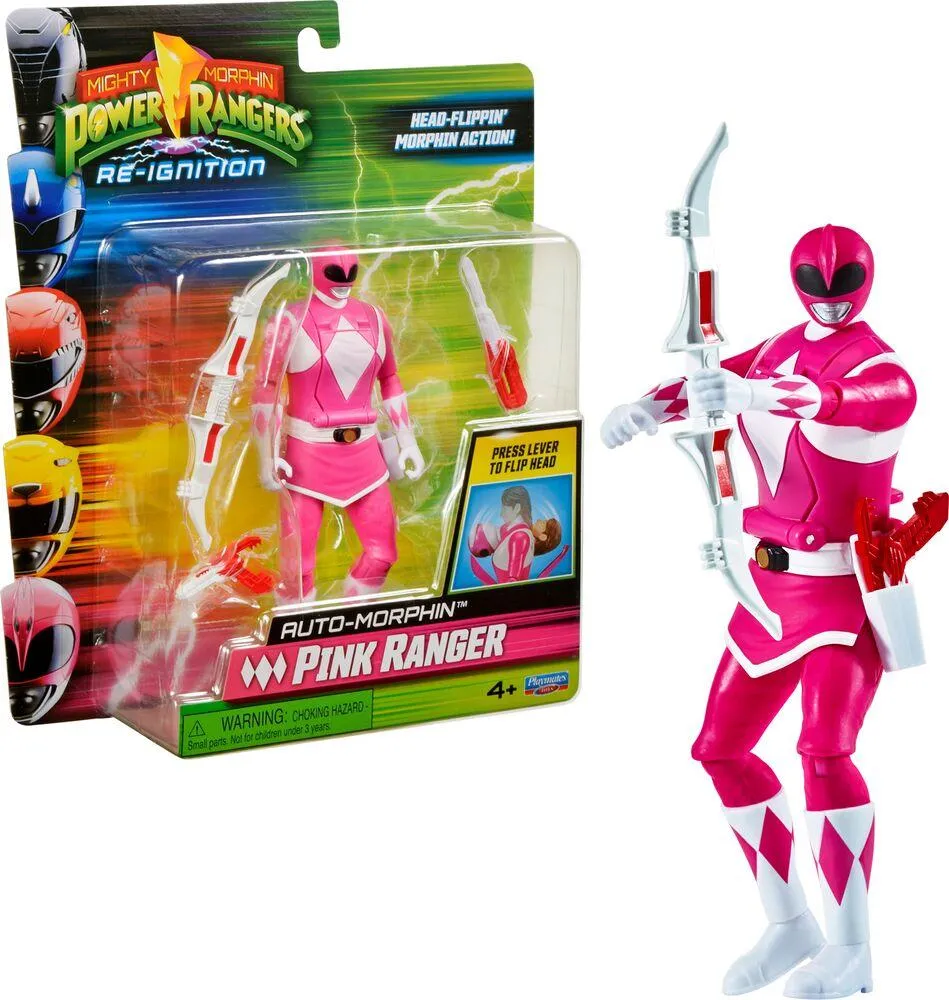 POWER RANGERS - FIGURINE ARTICULEE AUTO-MORPHIN DE 15 CM - RANGER ROSE