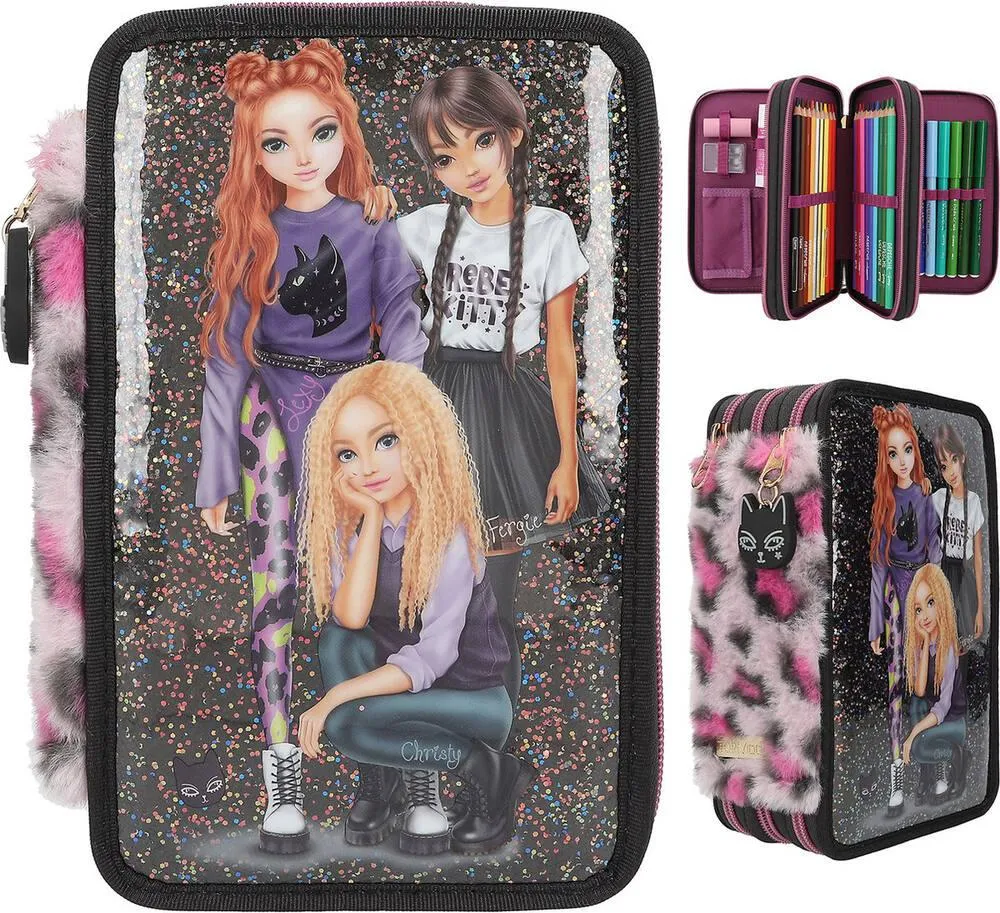TOPMODEL TROUSSE 3 COMPARTIMENTS REBEL KITTY
