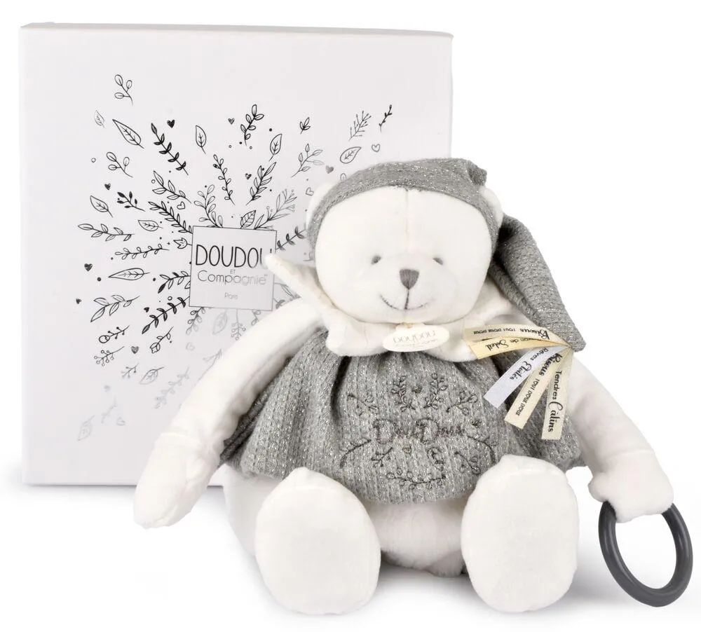 DOUDOU 25 ANS - OURS ARGENT PANTIN D'ACTIVITES
