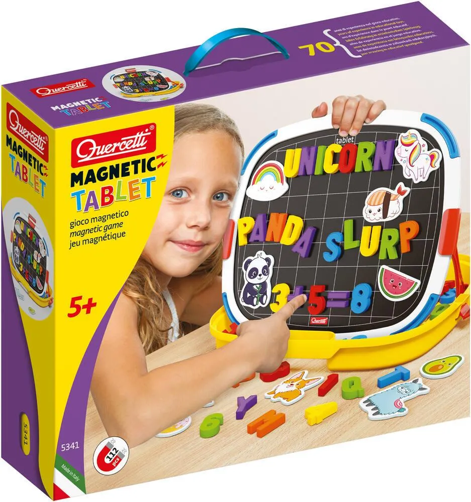 TABLETTE MAGNETIQUE 124 PIECES - LETTRES + NOMBRES