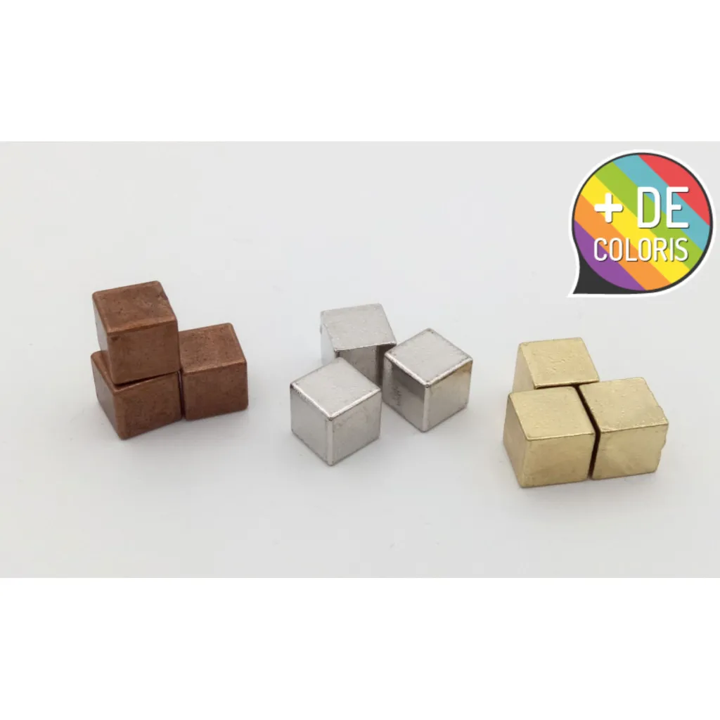 20 Cubes 8x8x8 mm Métalliques