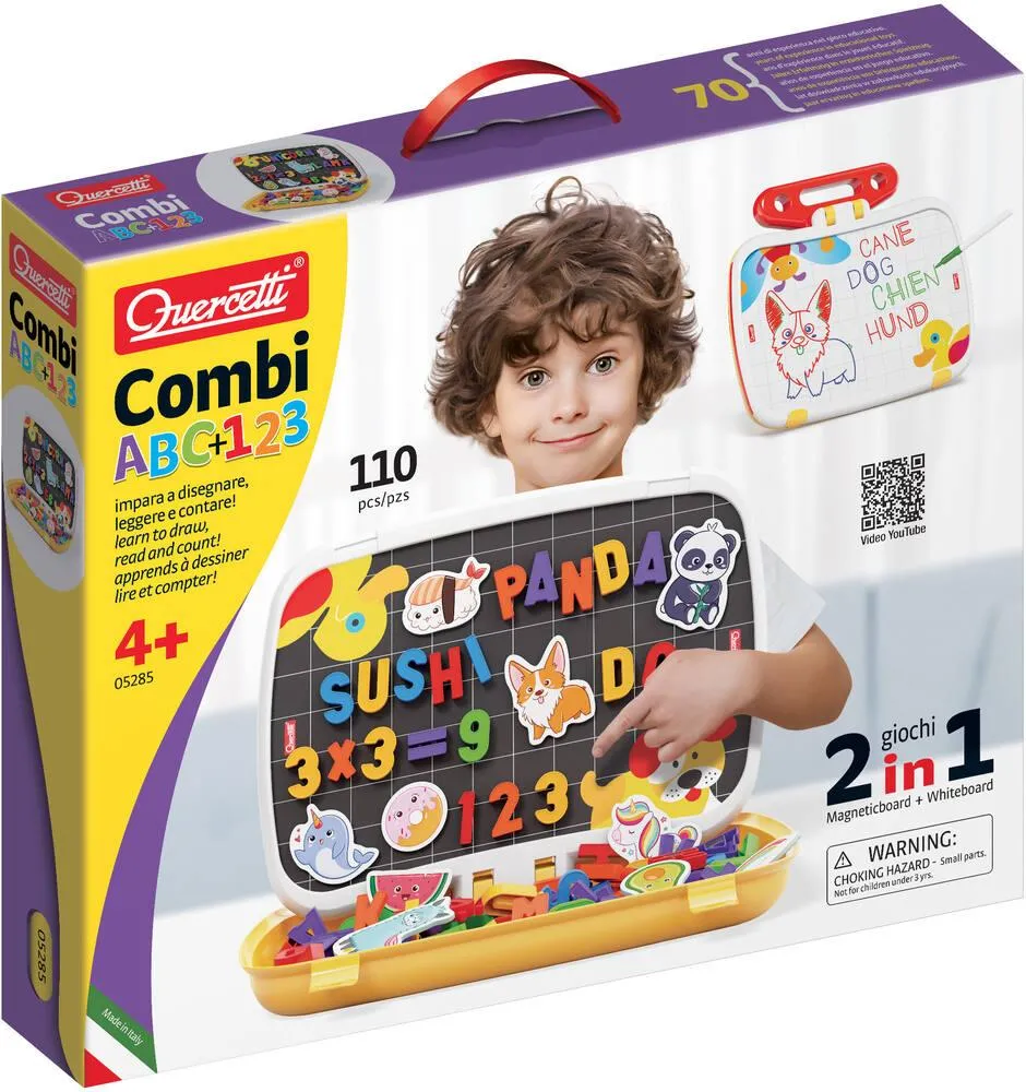 TABLEAU MAGNETIQUE 2 EN 1 - 120 PIECES - ABC + 123