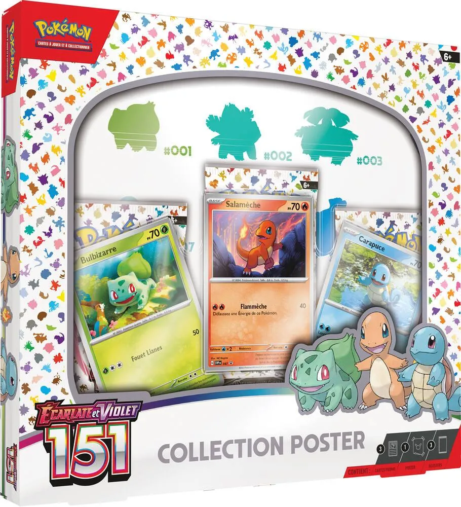 POKEMON - COFFRET 3 BOOSTERS ECARLATE ET VIOLET 151  3.5 -  COLLECTION POSTER