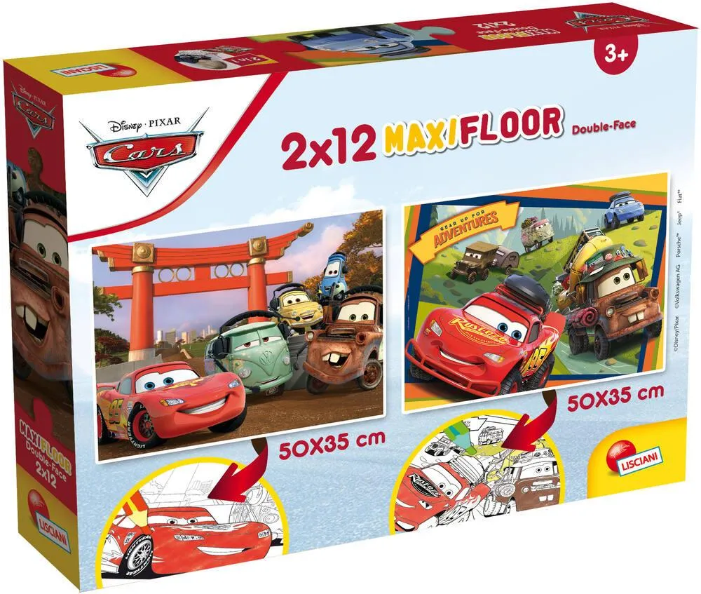 DISNEY CARS PUZZLE 2 X 12 PIECES 2 EN 1