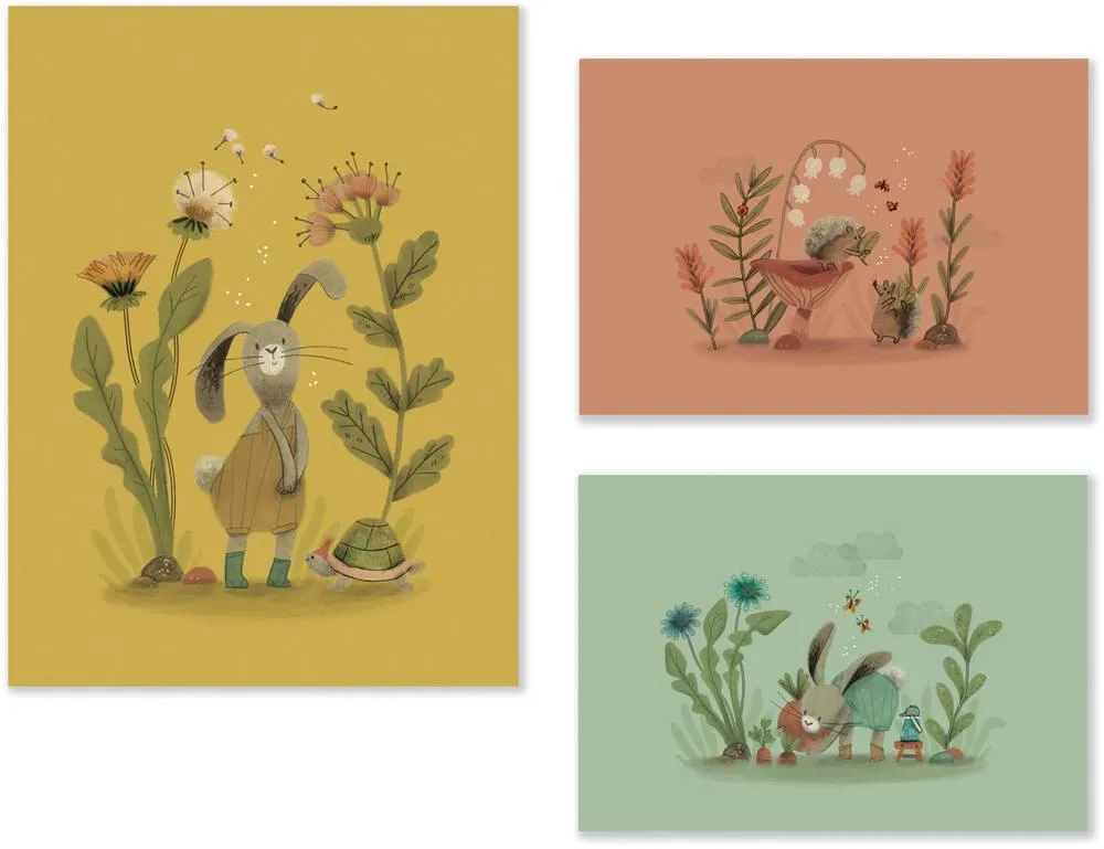 SET DE 3 AFFICHES TROIS PETITS LAPINS