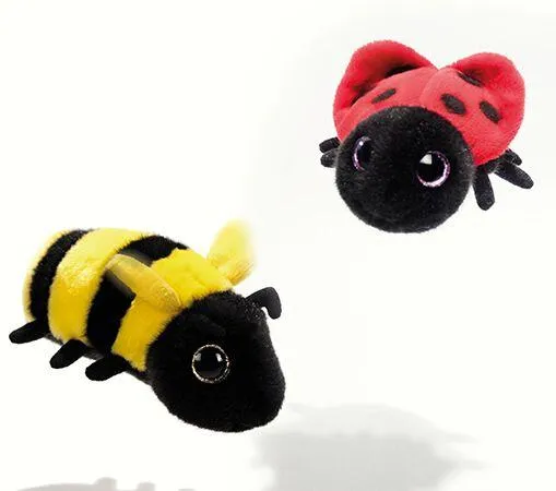 BIG EYES SEVEN ET MELY COCCINELLE ET ABEILLE L 13 CM