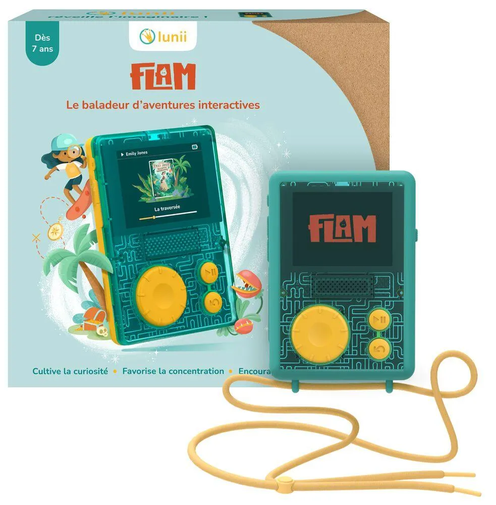 LUNII - FLAM - BALADEUR INTERACTIF AVEC SA COQUE DE PROTECTION VERTE