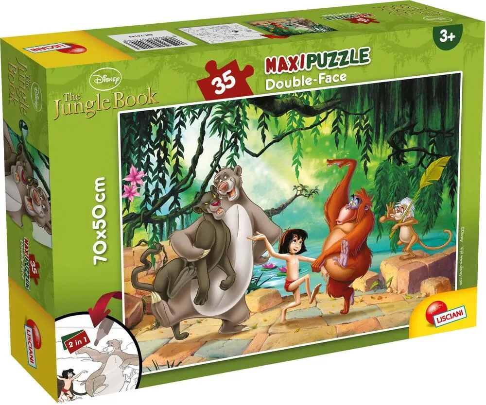 LE LIVRE DE LA JUNGLE -  PUZZLE 35 PIECES 2 EN 1