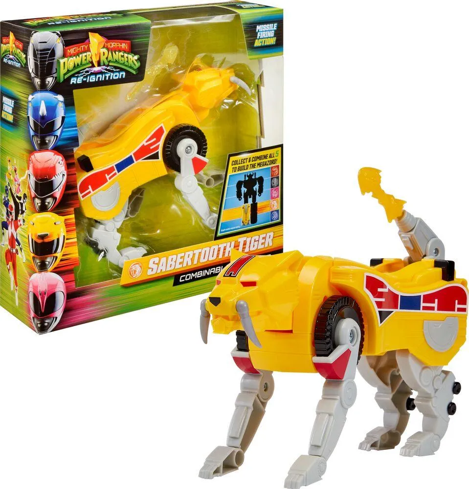 POWER RANGERS - ZORDS ARTICULE TRANSFORMATION SIMPLE - SABER-TOOTHED TIGER DINOZORD