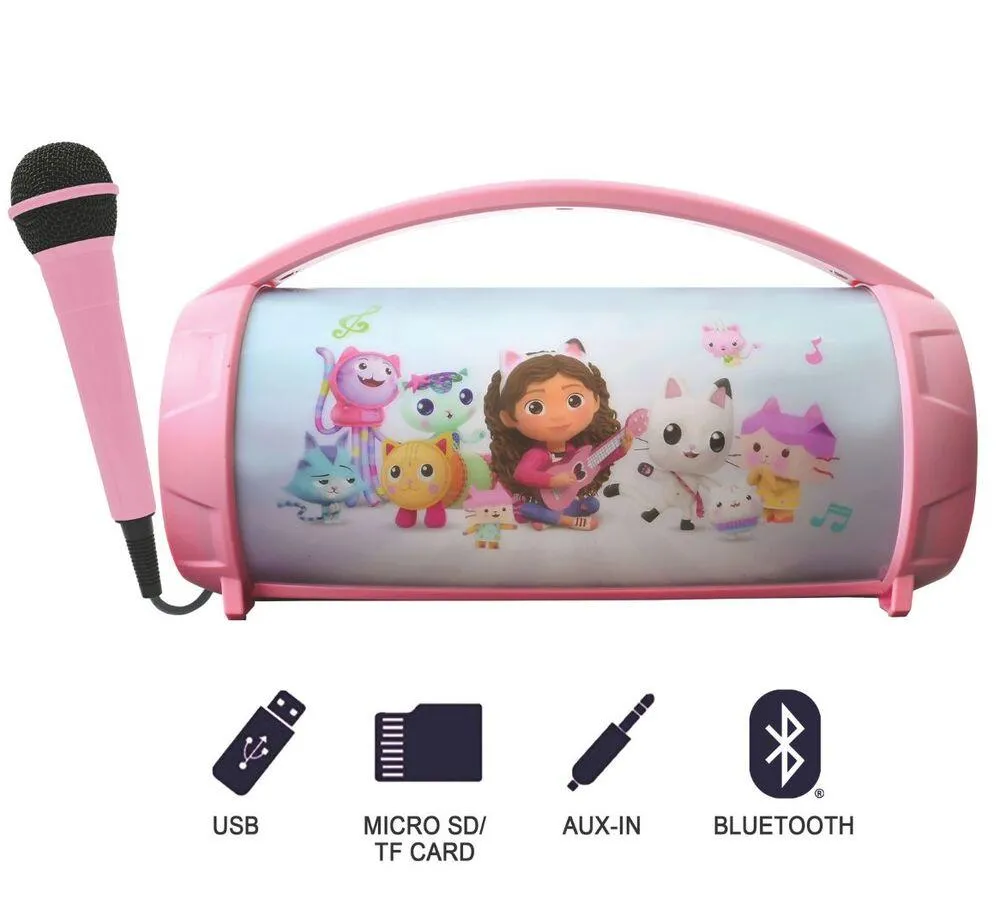 ENCEINTE BLUETOOTH® SANS-FIL LUMINEUSE AVEC MICRO GABBY ET LA MAISON MAGIQUE
