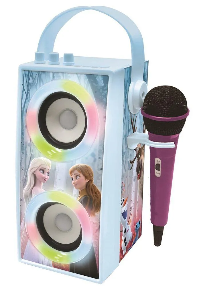 ENCEINTE TENDANCE BLUETOOTH® PORTABLE AVEC MICRO ET EFFETS LUMINEUX LA REINE DES NEIGES