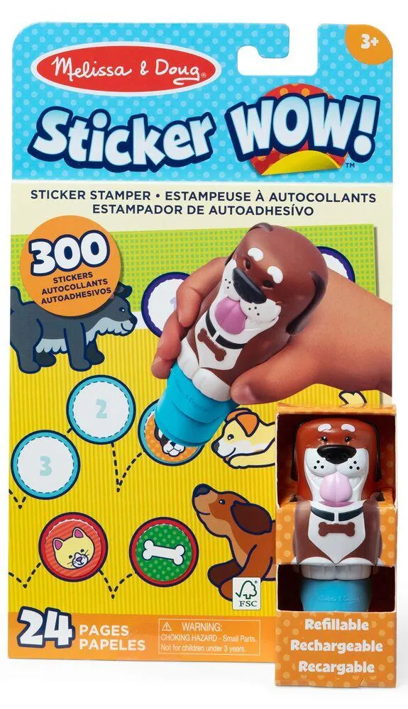 MELISSA & DOUG  -PACK TAMPON D'AUTOCOLLANTS + BLOC D'ACTIVITES STICKER WOW