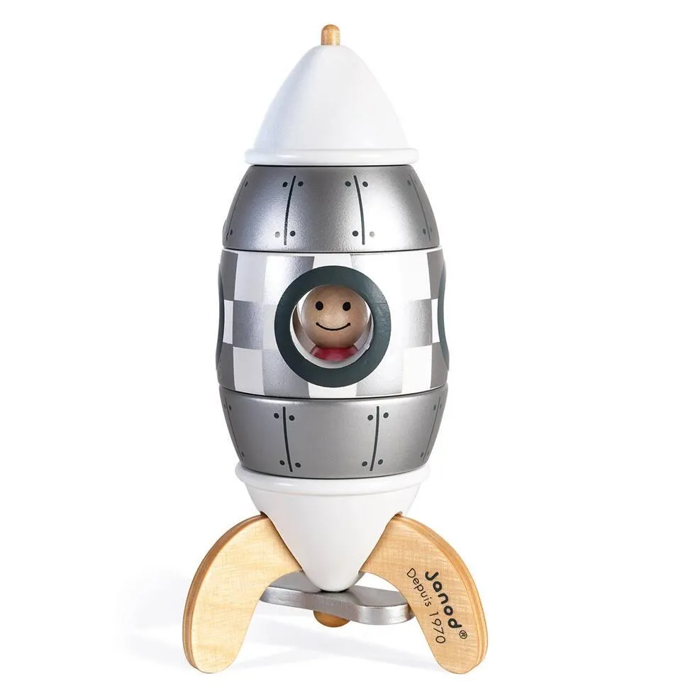 KIT MAGNET FUSÉE ARGENTÉE - EN BOIS