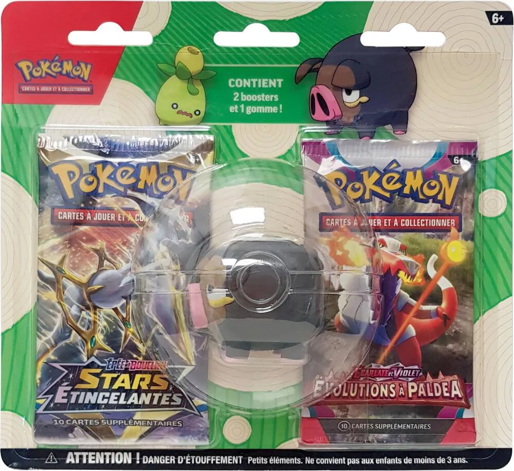 POKEMON : BTS GOMME + 2 BOOSTERS