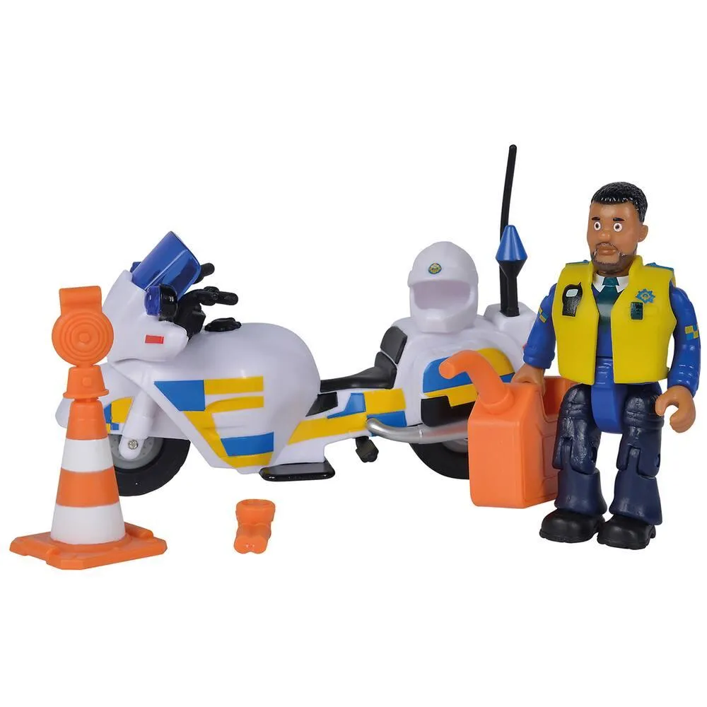 MOTO POLICE + 1 FIGURINE - SAM LE POMPIER