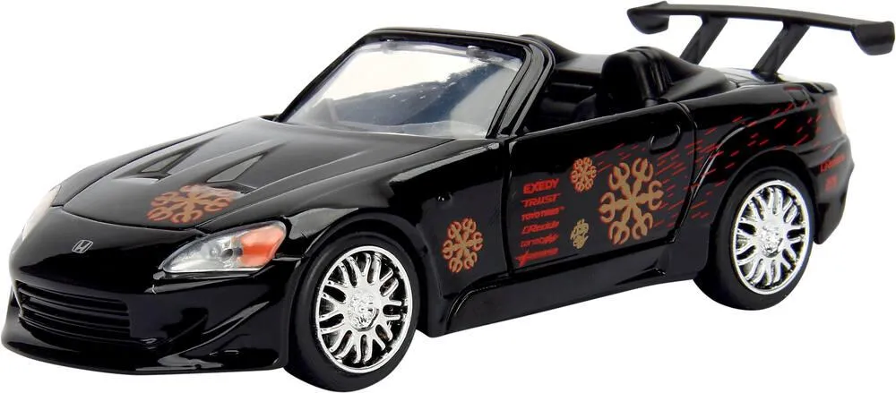 1/32 FASTAND FURIOUS - VOITURE 2001 HONDA S2000 FREE ROLLING NOIR BRILLANT