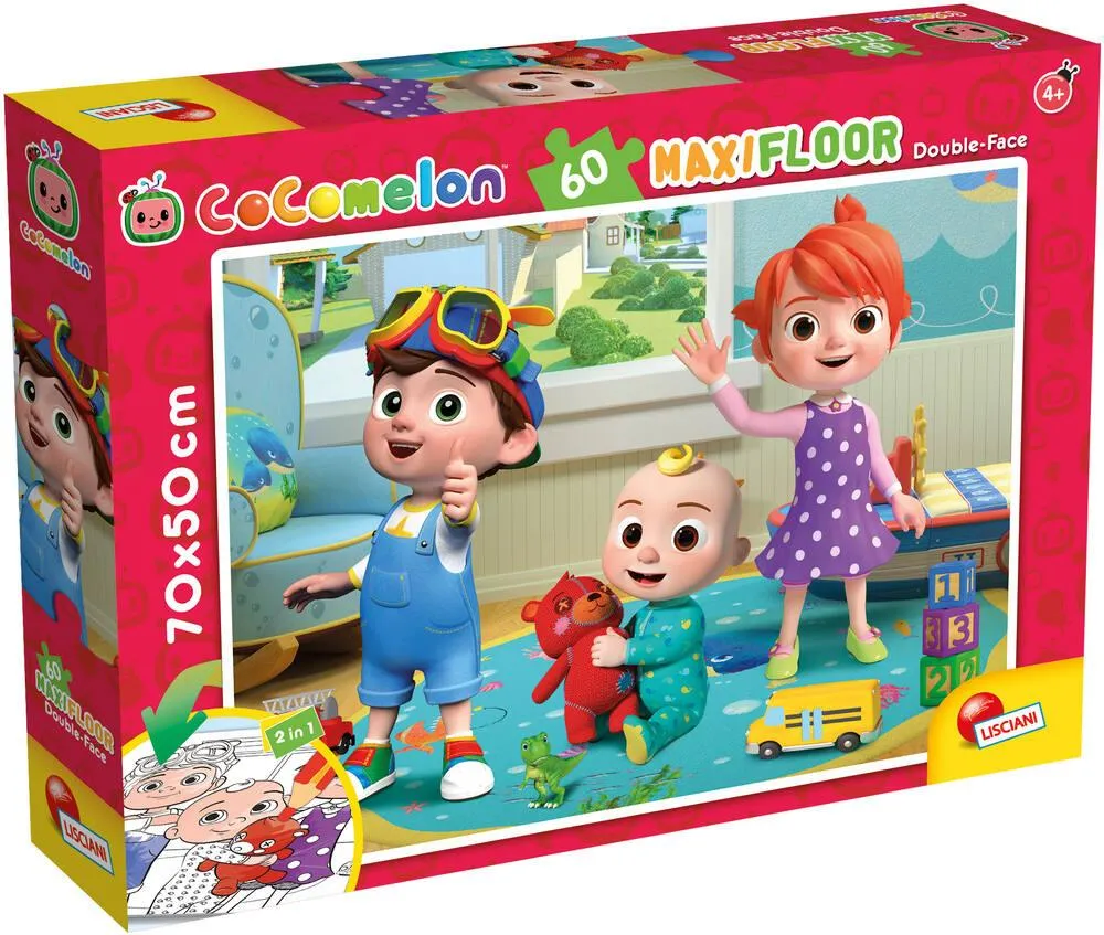COCOMELON PUZZLE 60 PIECES 2 EN 1 - UN CALIN AVEC MON AMI L'OURSON