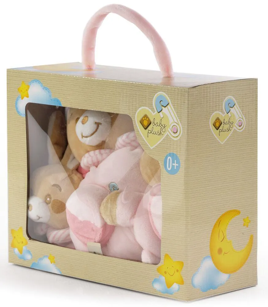 BABYCARE - ENSEMBLE DE LAPIN ROSE DANS BOITE CADEAU