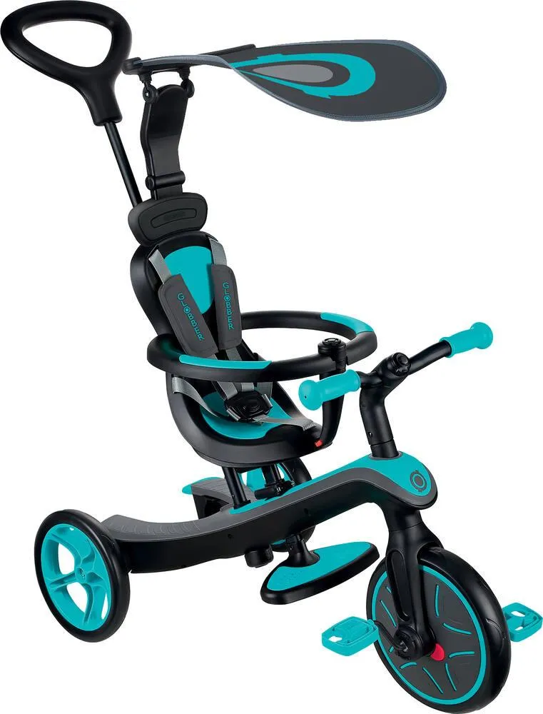 TRICYCLE EVOLUTIF EXPLORER 4 EN 1 GLOBBER - BLEU TURQUOISE