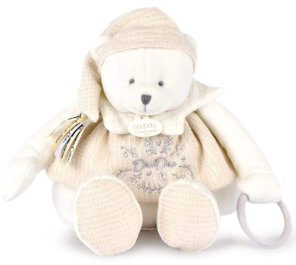 DOUDOU 25 ANS - OURS BLANC  PANTIN D'ACTIVITES