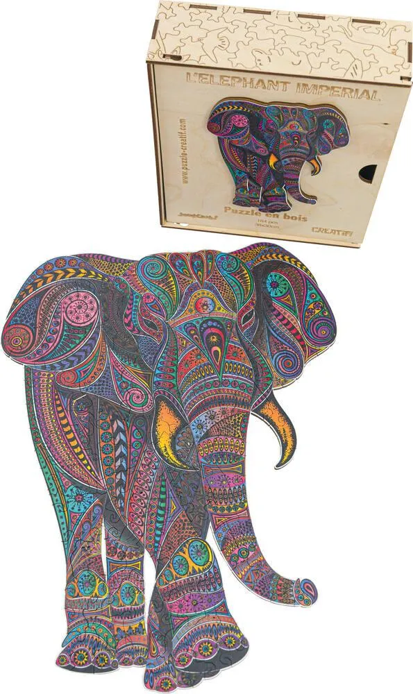 PUZZLE EN BOIS 190 PIECES - L'ELEPHANT IMPERIAL