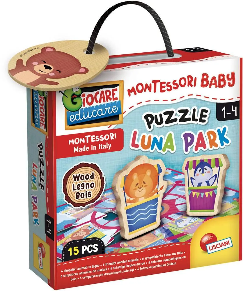 MONTESSORI BABY 15 PIECES PUZZLE BOIS - LUNA PARK