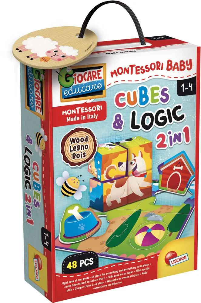 MONTESSORI BABY 48 PIECES CUBES ET LOGIC 2 EN 1