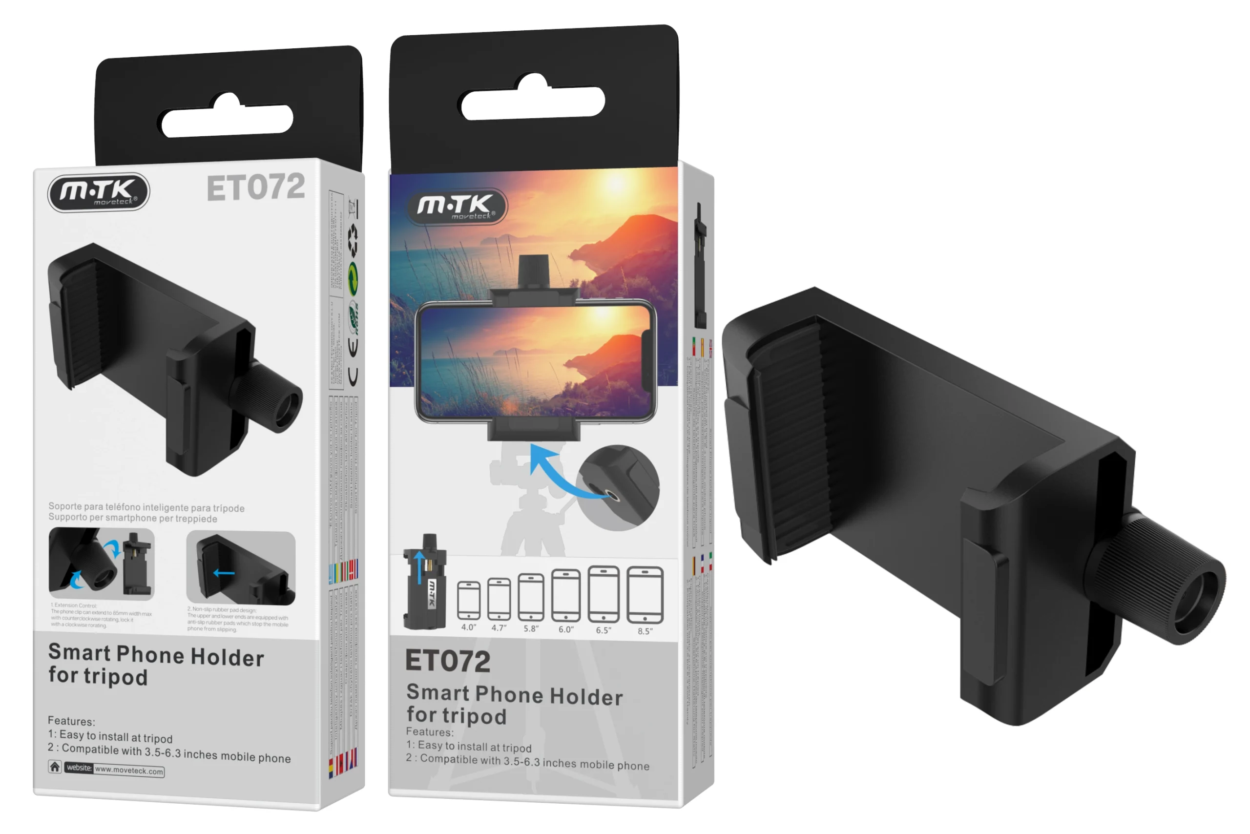 Support téléphone pour trépied- et072- noir