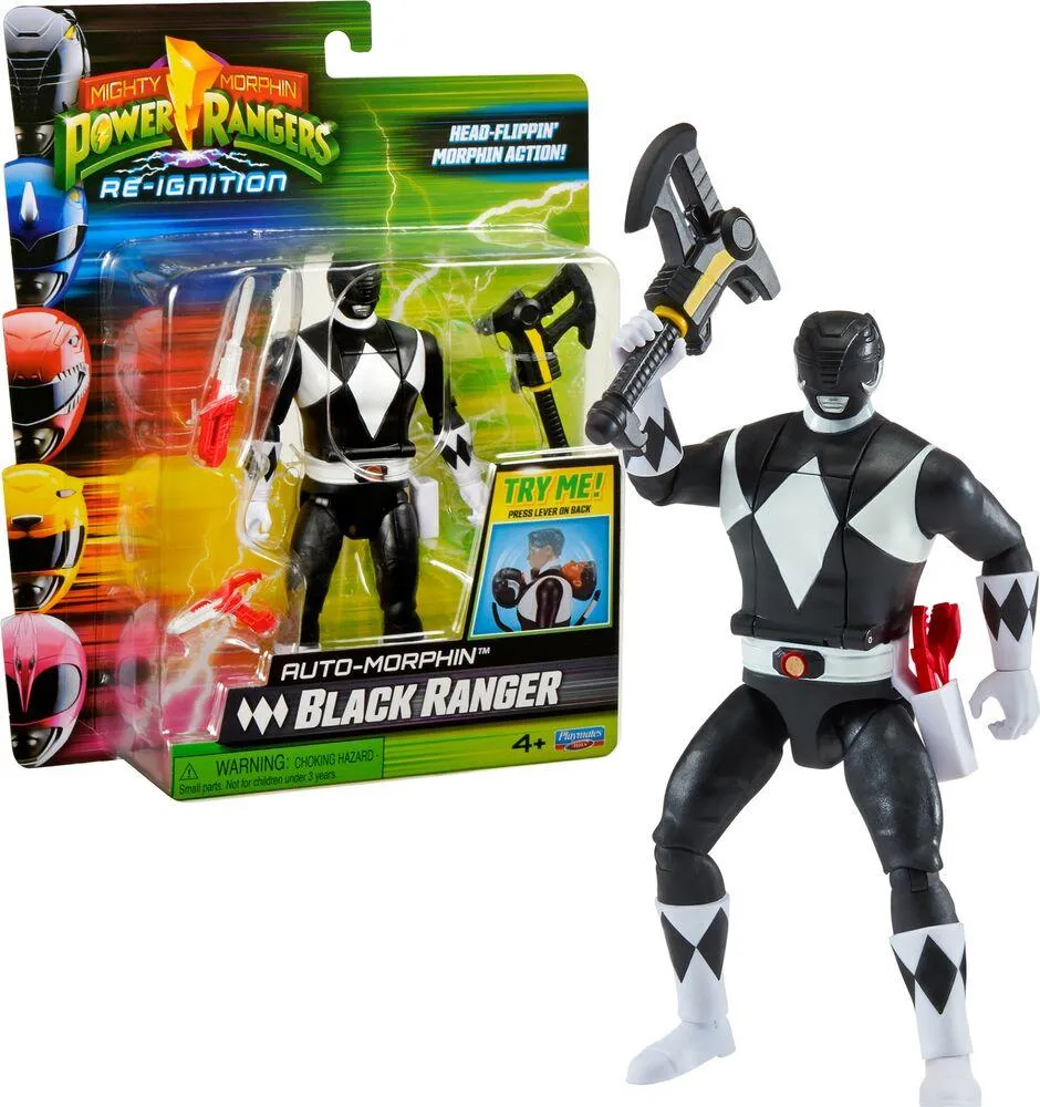 POWER RANGERS - FIGURINE ARTICULEE AUTO-MORPHIN DE 15 CM - RANGER NOIR