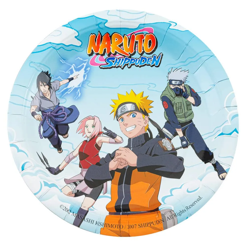 NARUTO SHIPPUDEN - 8 ASSIETTES 23 CM SANS PLASTIQUE