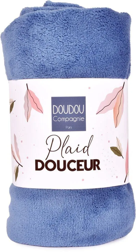 PLAID DOUCEUR BLEU JEAN 70*100CM