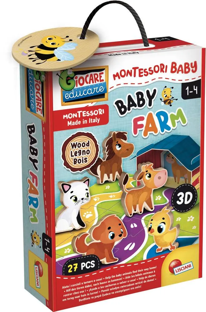 MONTESSORI BABY 27 PIECES BOIS - LES BEBES DE LA FERME