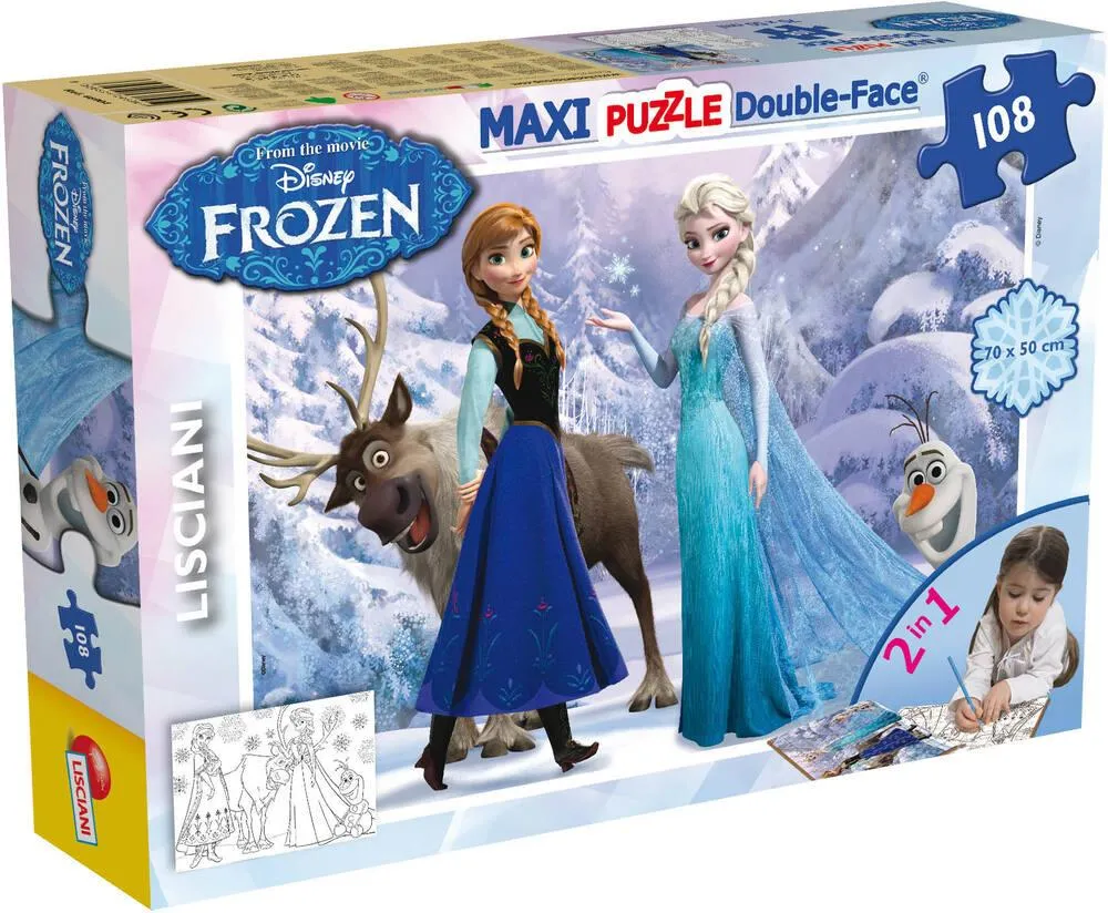 DISNEY LA REINE DES NEIGES PUZZLE 108 PIECES 2 EN 1