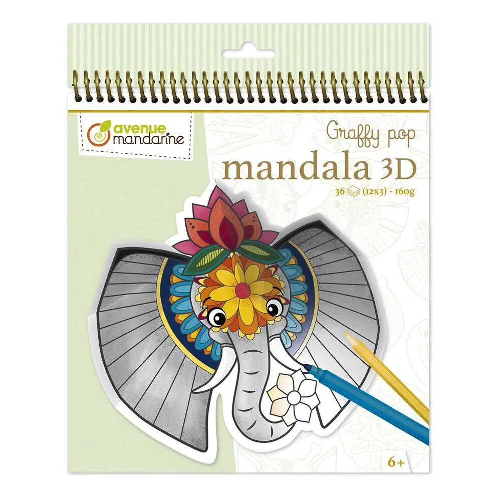GRAFFY POP MANDALA 3D, ANIMAUX DE LA SAVANE
