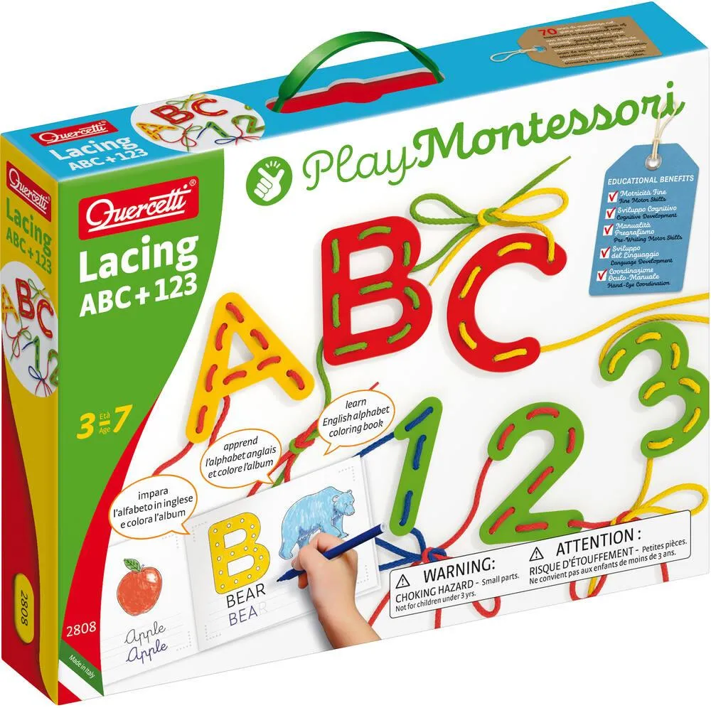 PLAY MONTESSORI - LACETS - ABC + 123