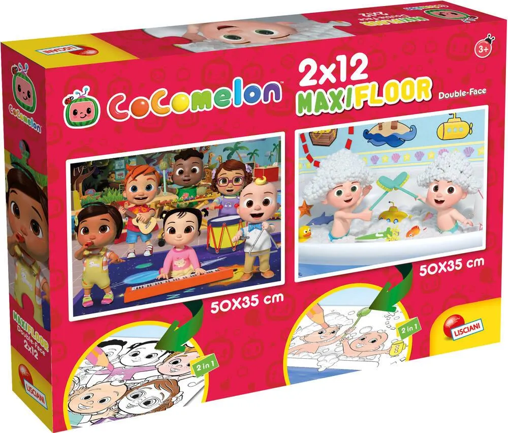 COCOMELON PUZZLE 2 X 12 PIECES 2 EN 1 - CONSTRUISONS !