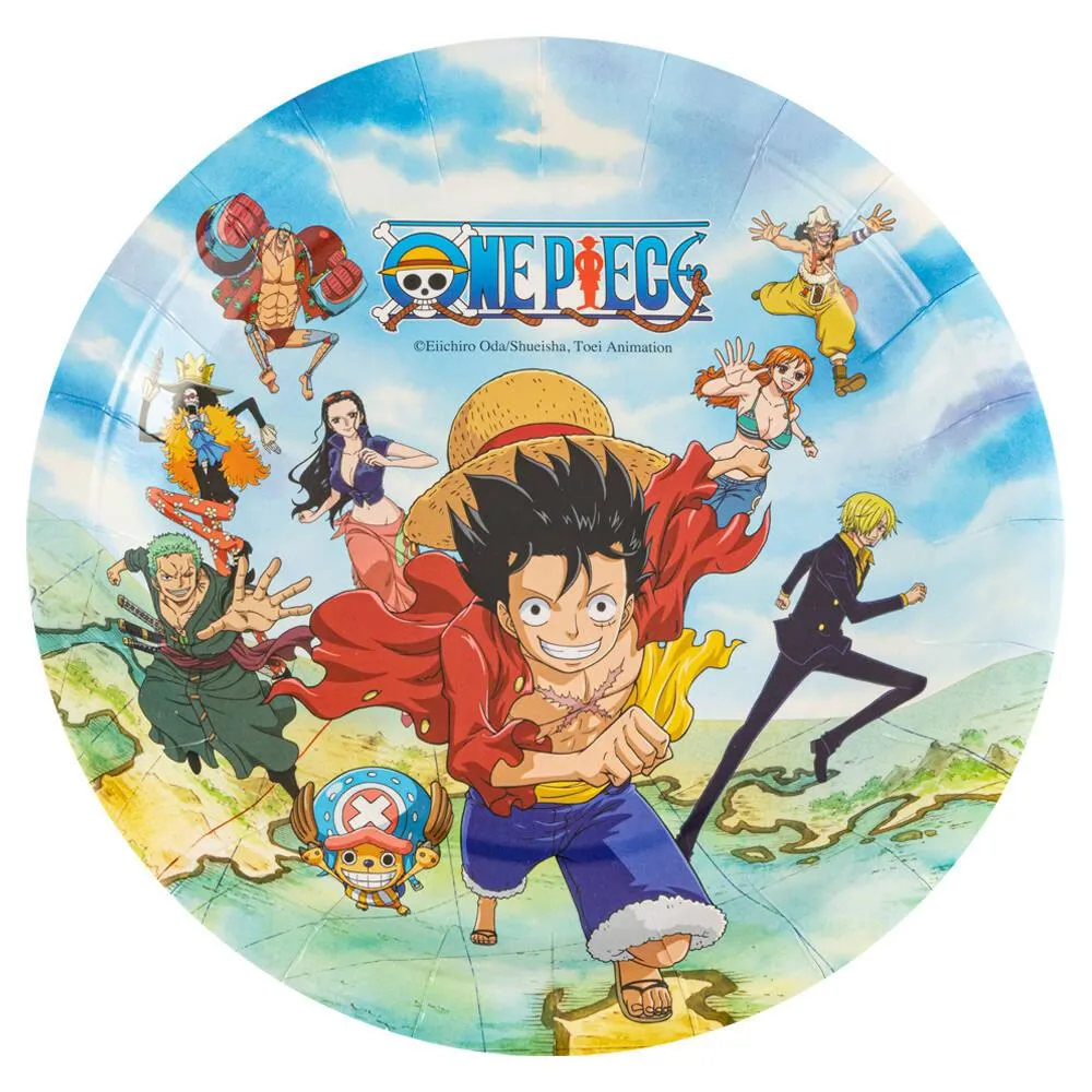ONE PIECE - 8 ASSIETTES 23 CM SANS PLASTIQUE