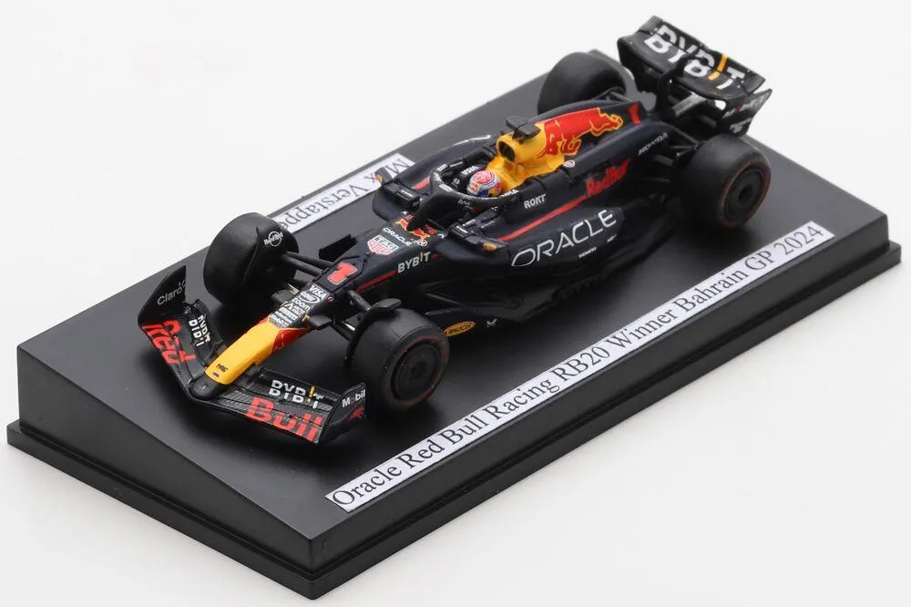 1/64 VOITURE RED BULL RACING RB20 N1 ORACLE RED BULL RACING VAINQUEUR GP BAHRAIN 2024 MAX VERSTAPPEN