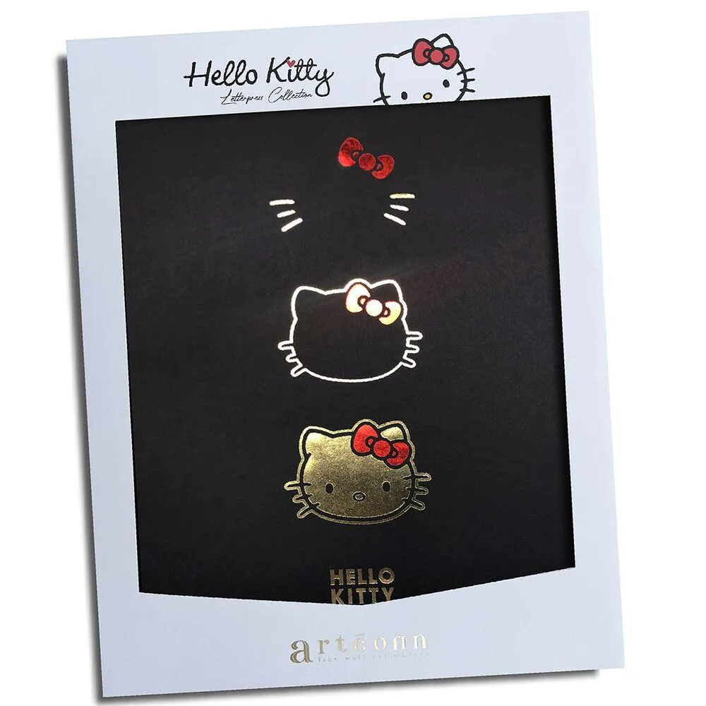 POSTER RIGIDE - 3 FACES OR - HELLO KITTY