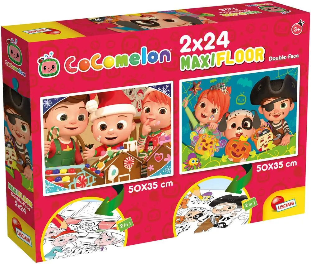 COCOMELON PUZZLE 2 X 24 PIECES 2 EN 1 - DEMARRONS LA JOURNEE EN CHANSON !