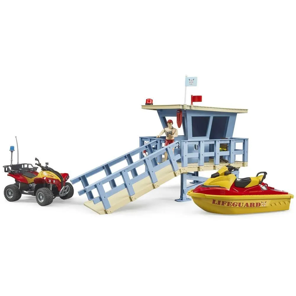 COFFRET CABANE DE SAUVETEUR EN MER BWORLD AVEC 1 FIGURINE