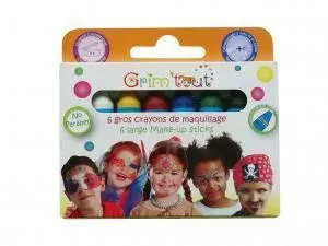 GRIMTOUT BOITE 6 CRAYONS MAQUILLAGE JUMBO CLRS BASIQUES
