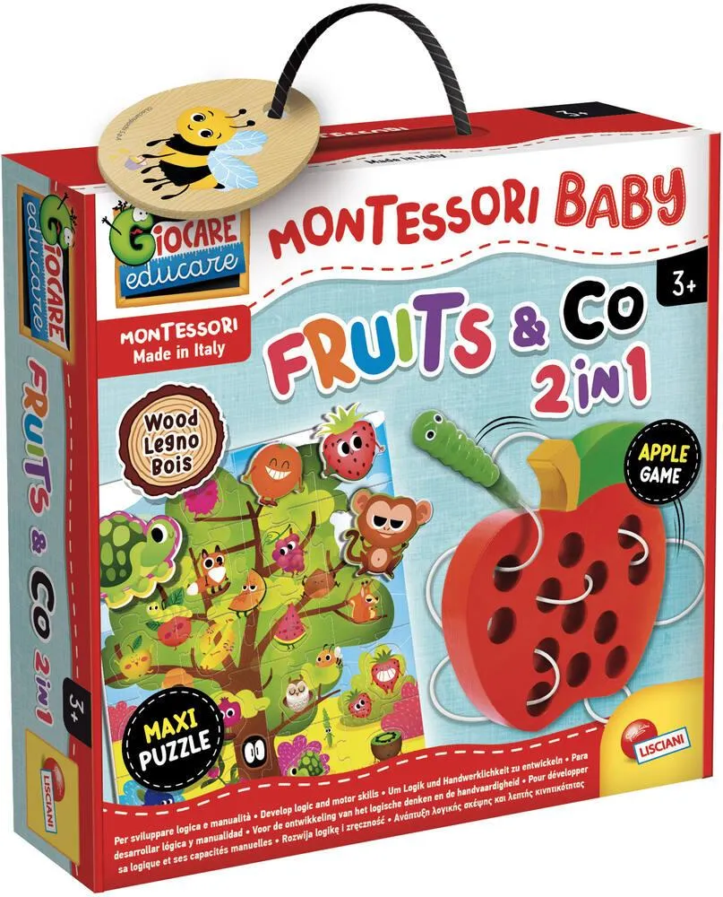 MONTESSORI BABY PUZZLE 2 EN 1 - CHENILLE FRUITS ET CO